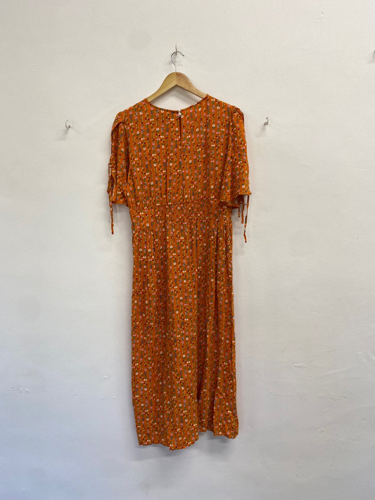Fabulous Nobody’s Child fearne cotton Dress UK 16 Orange floral EP468