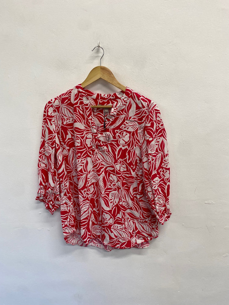 Fabulous Hobbs essie Blouse UK 16 Red and White pattern EP468
