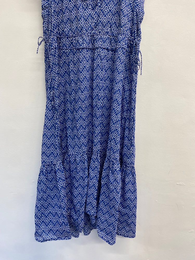 Fabulous John Lewis Dress UK 14 Blue geometric smock EP468