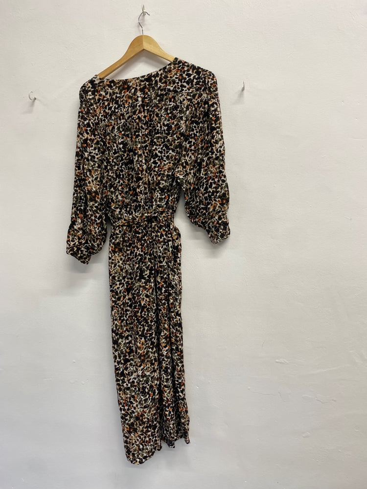 Fabulous And or John lewis Midi Dress UK 16 Green black spotted mosaic EP468