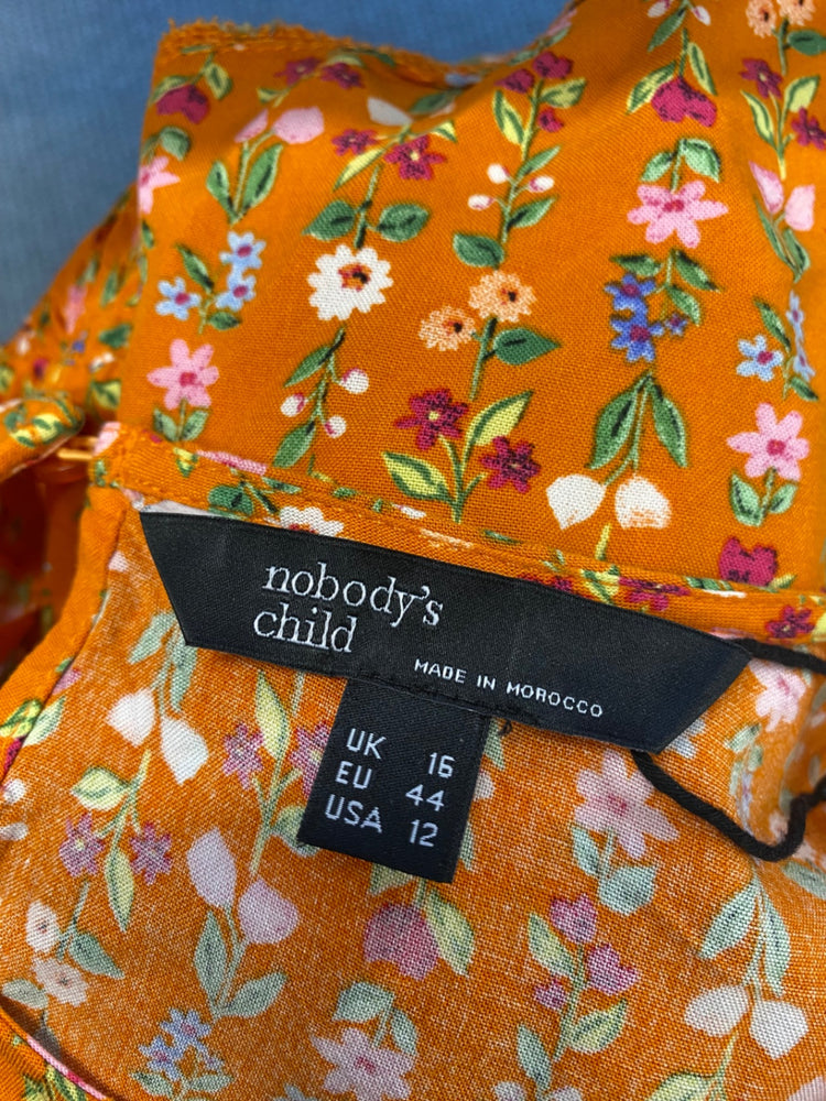 Fabulous Nobody’s Child fearne cotton Dress UK 16 Orange floral EP468