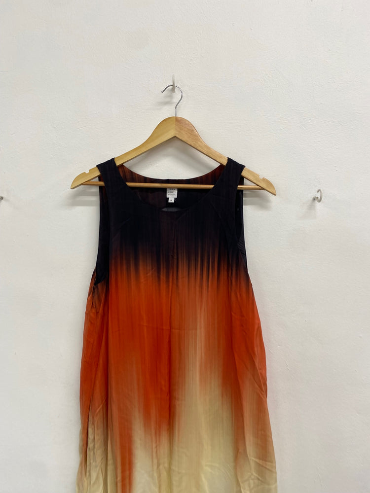 Fabulous John Lewis maxi Dress UK 12 Ombré orange brown EP468