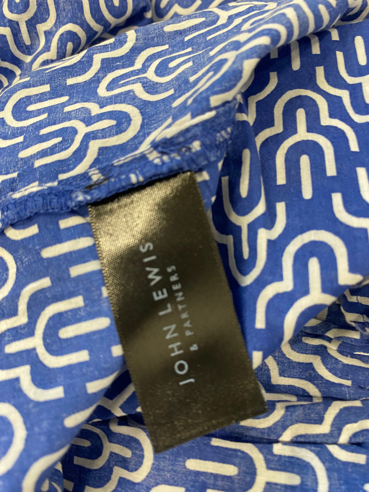 Fabulous John Lewis Dress UK 14 Blue geometric smock EP468