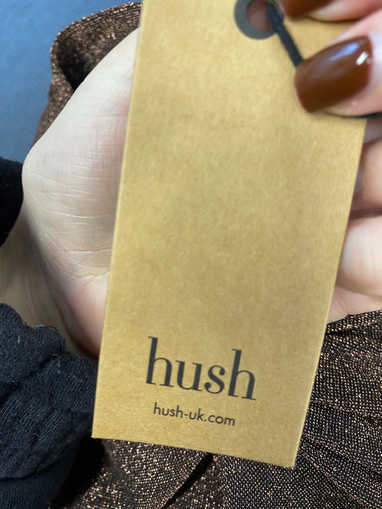 Fabulous Reiss Dress UK 12 Brown metallic glitter maxi T-shirt dress EP468