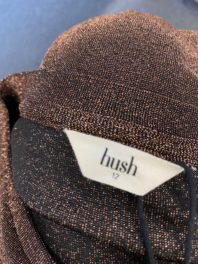 Fabulous Reiss Dress UK 12 Brown metallic glitter maxi T-shirt dress EP468