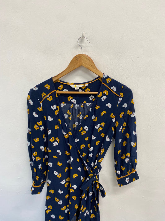 Fabulous boden floris Dress UK 10 Navy floral wrap KH001