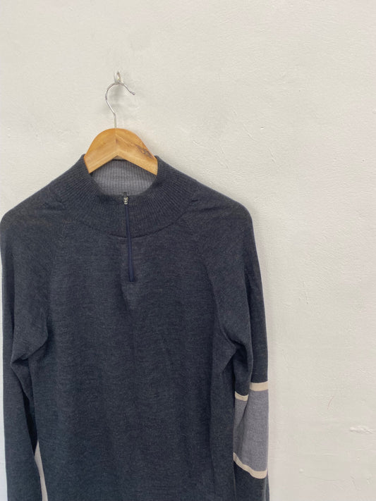 Fabulous Findra merino wool Jumper UK S Grey KH001