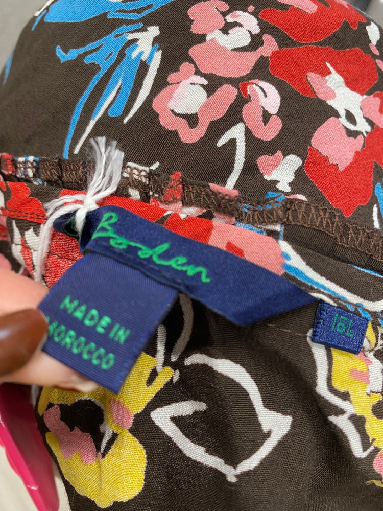 Fabulous Boden Dress UK 16 Brown pink floral JC470