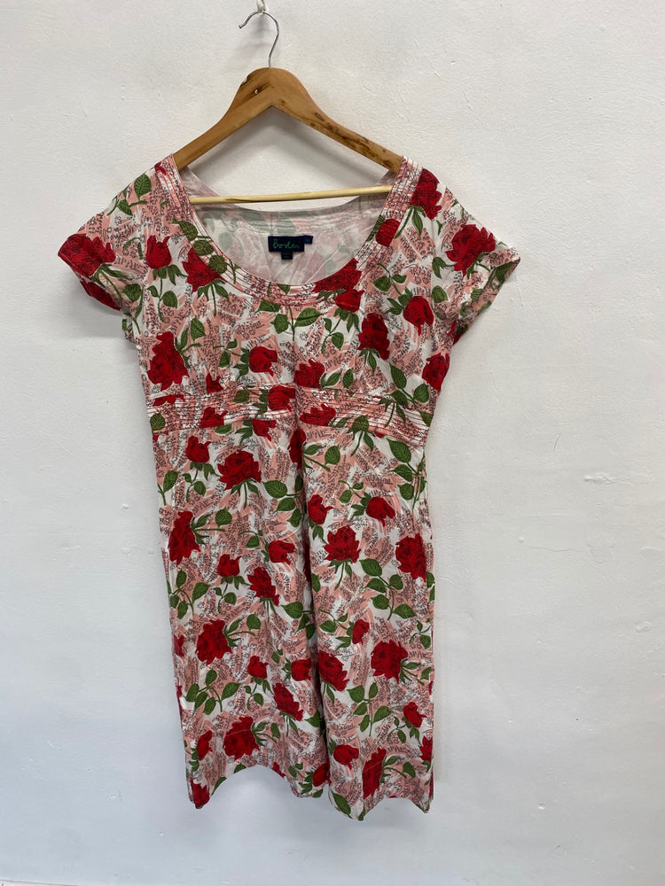 Fabulous Boden Dress UK 18 Pink rose pattern midi JC470