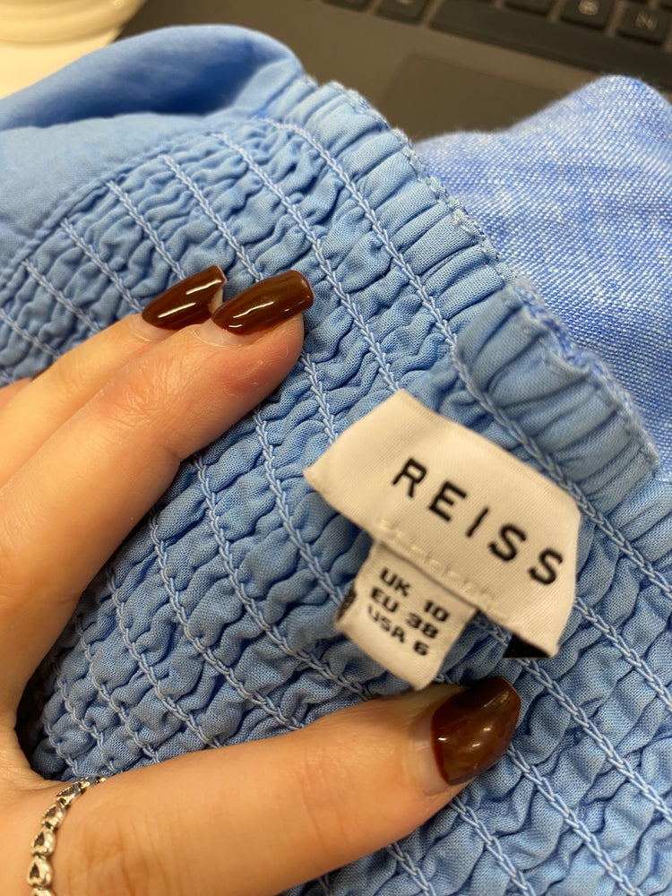 Fabulous Reiss alma Two-piece set linen Uk 10 Blue MB472