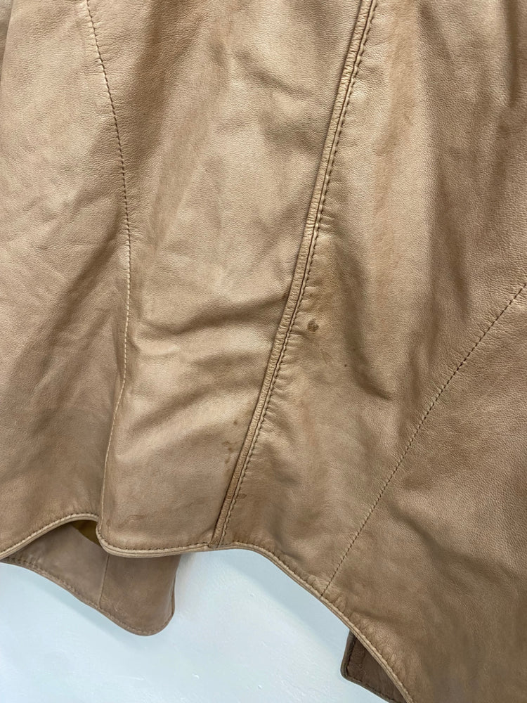 Fabulous REISS milly leather Jacket marked UK S Beige MB472