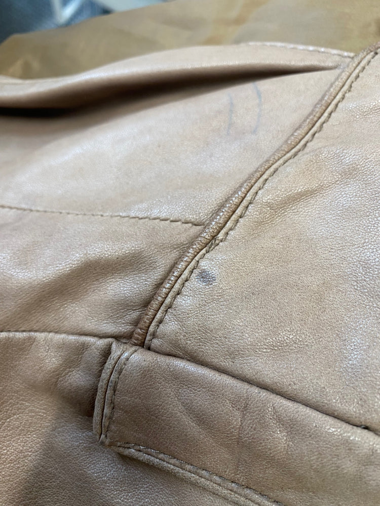 Fabulous REISS milly leather Jacket marked UK S Beige MB472