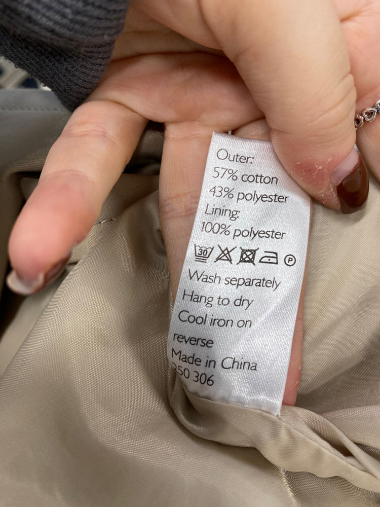 Fabulous John Lewis Trench Coat Mac UK 14 Beige JM473