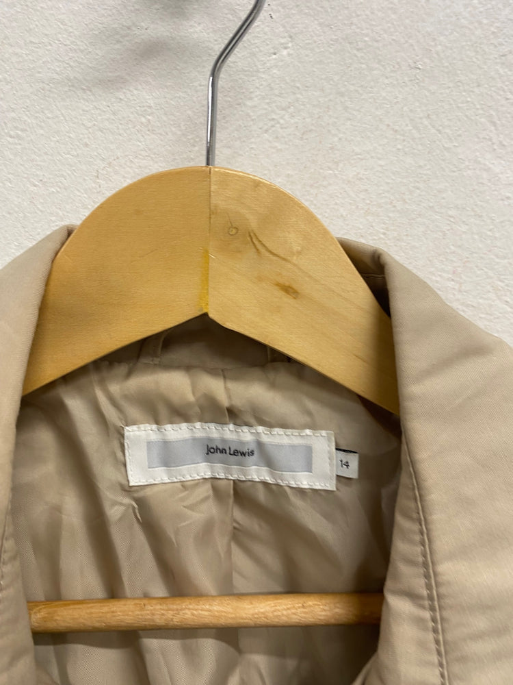 Fabulous John Lewis Trench Coat Mac UK 14 Beige JM473
