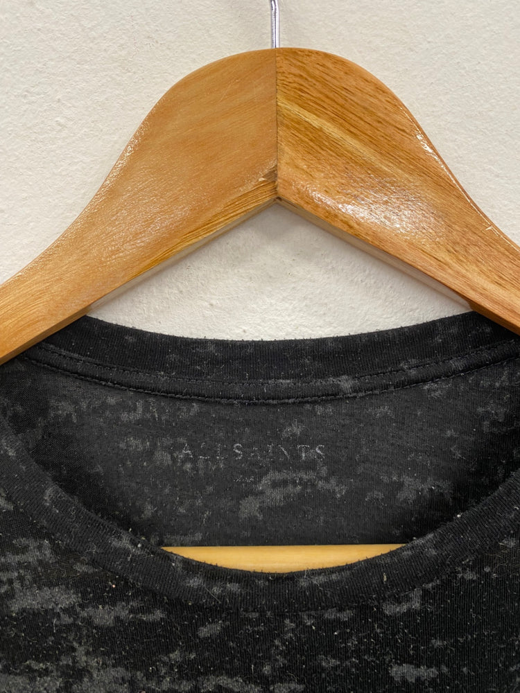 Fabulous All Saints vintage distressed Sleeveless T-Shirt UKS Black KB474