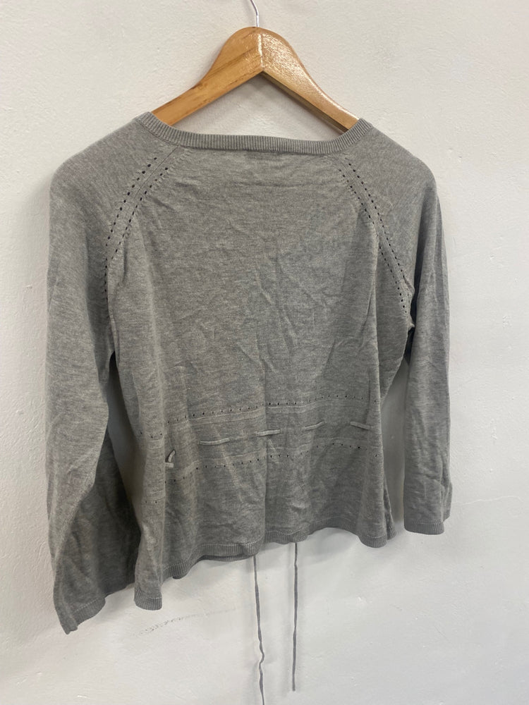 Fabulous Hobbs silk blend Cardigan UK14 Grey & pink Classic LM004