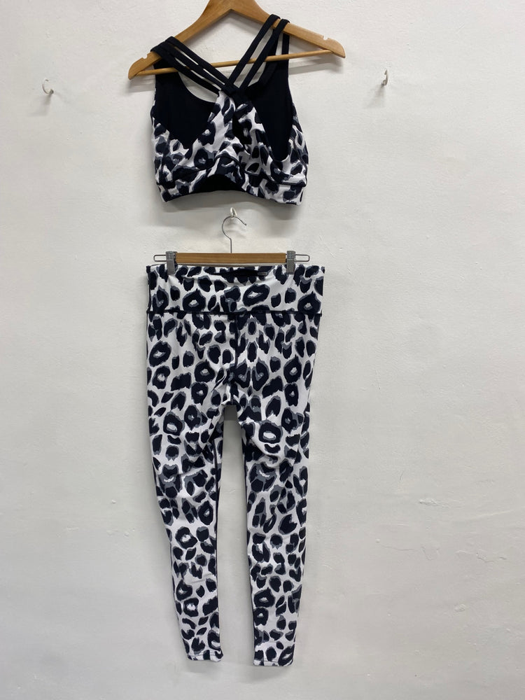 Fabulous Tikiboo Gym Co-ord UK XL Black leopard LM004