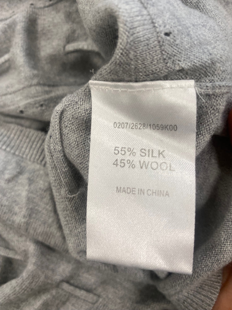 Fabulous Hobbs silk blend Cardigan UK14 Grey & pink Classic LM004