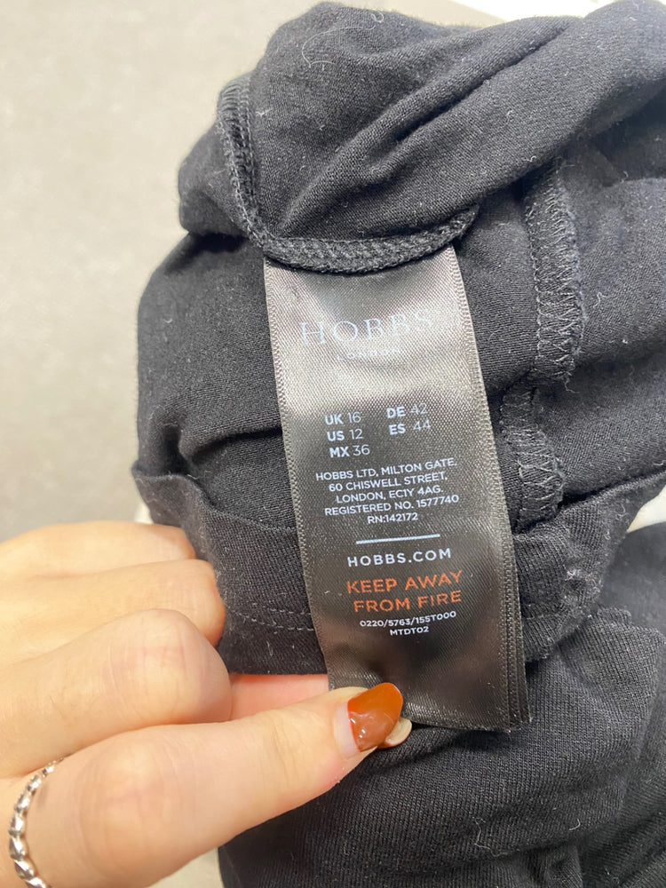 Fabulous Hobbs Dress UK 16 Black button down casual LM004