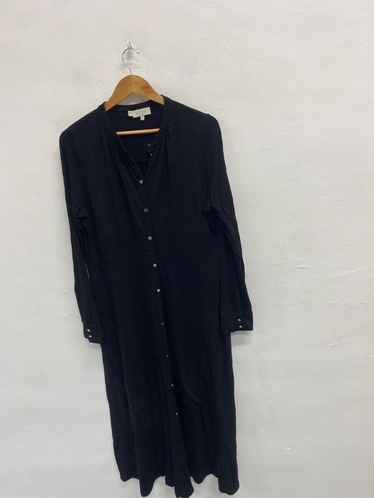 Fabulous Hobbs Dress UK 16 Black button down casual LM004