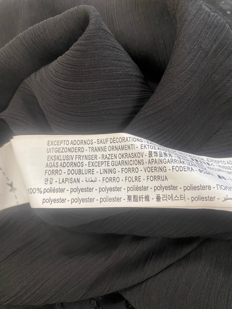 Fabulous Zara sequin open top jacket UkM Black Semi sheer KB474