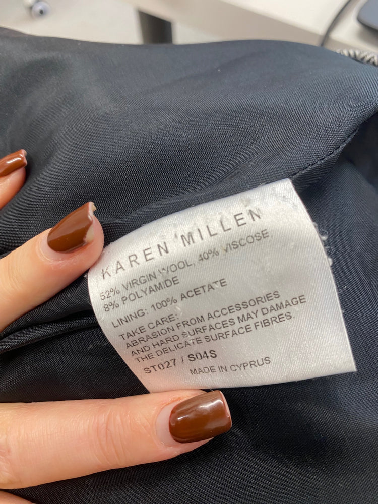 Fabulous Karen millen Skirt UK 12 Grey zig zag pleated LM004