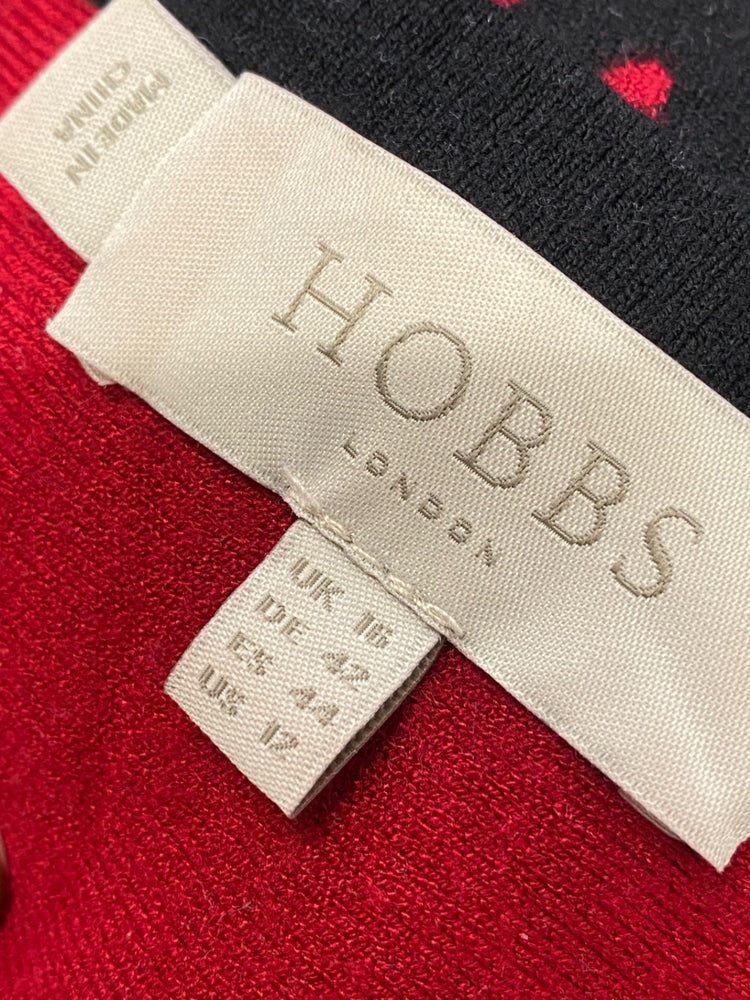 Fabulous Hobbs Midi jodie Dress UK 16 Black and Red spotted LM004