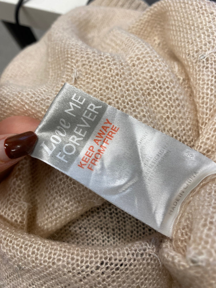 Fabulous Mint Velvet Sweater UK 12 Beige beaded LM004