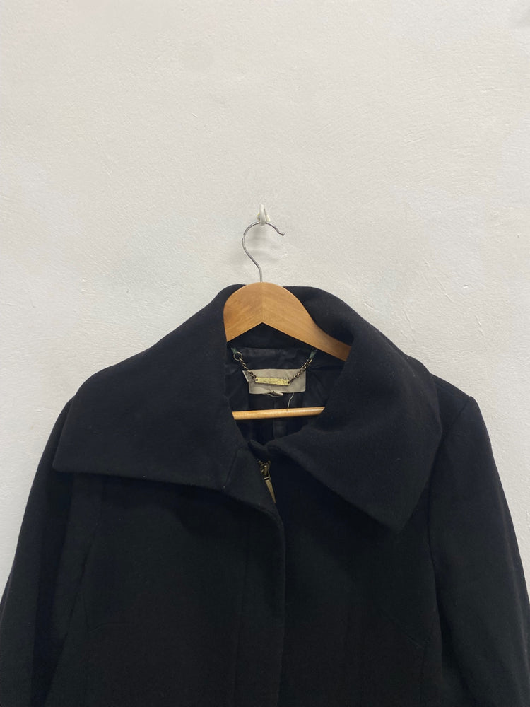 Fabulous Hobbs dress jacket wool Overcoat UK 16 Black LM004