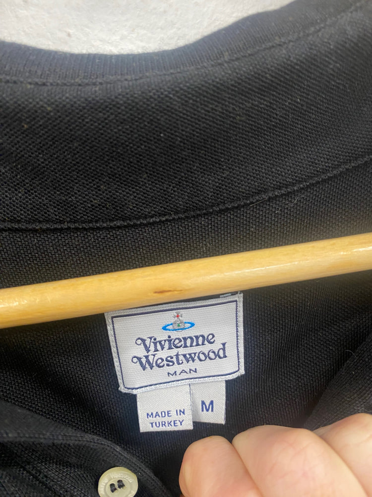 Fabulous Vivienne Westwood Man Black long sleeve polo Shirt UkM CS476