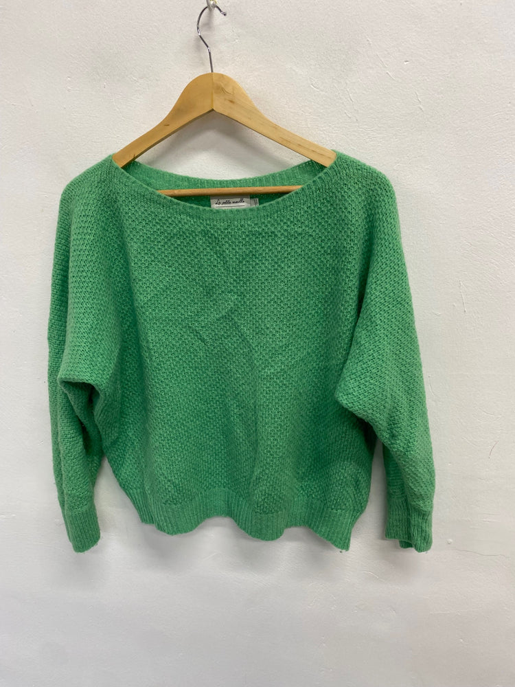 Fabulous la petite maille Sweater UK S/M Green alpaca blend JM478