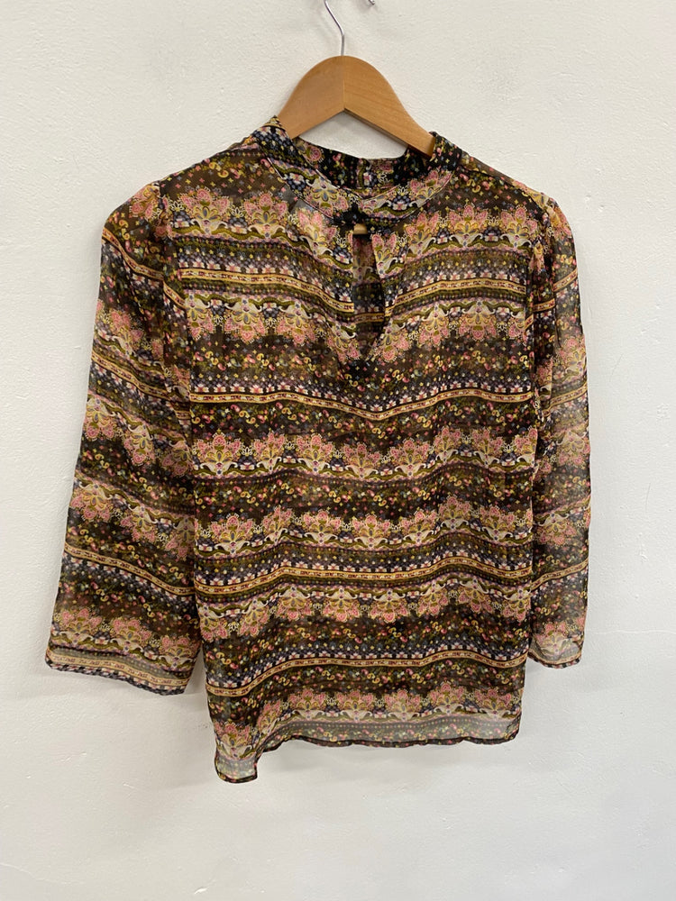 Fabulous Saint Tropez semi sheer floral Blouse UKS Multicolor
