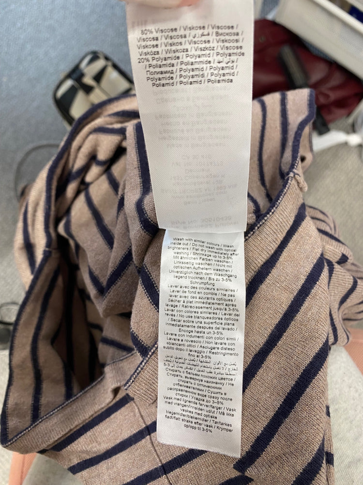 Fabulous Saint Tropez Jumper UK XS Beige navy striped JM478