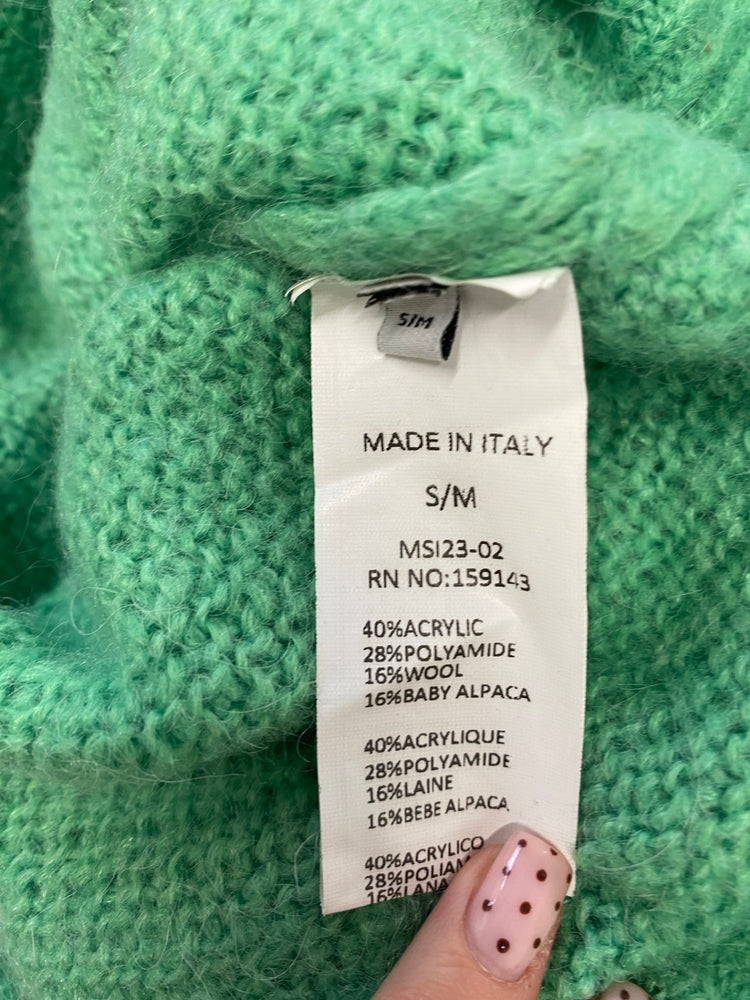 Fabulous la petite maille Sweater UK S/M Green alpaca blend JM478