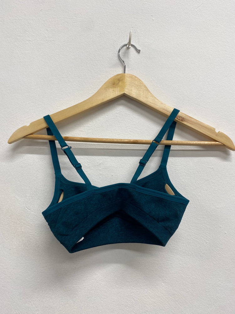 Fabulous Gym shark seamless Sports Bra UK XXS Dark green JM478