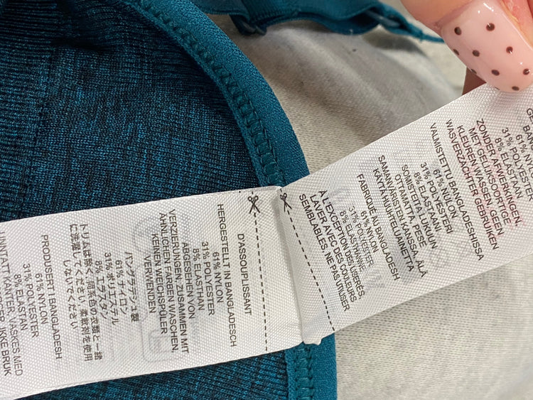 Fabulous Gym shark seamless Sports Bra UK XXS Dark green JM478