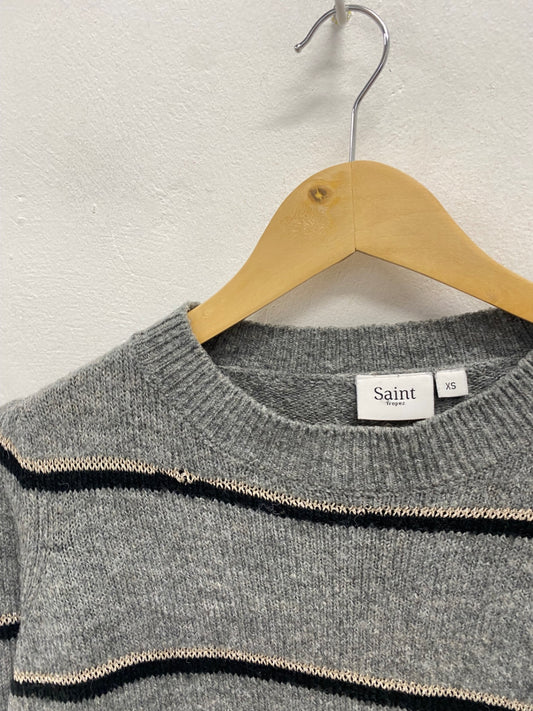 Fabulous Saint Tropez Sweater UK XS Grey striped JM478