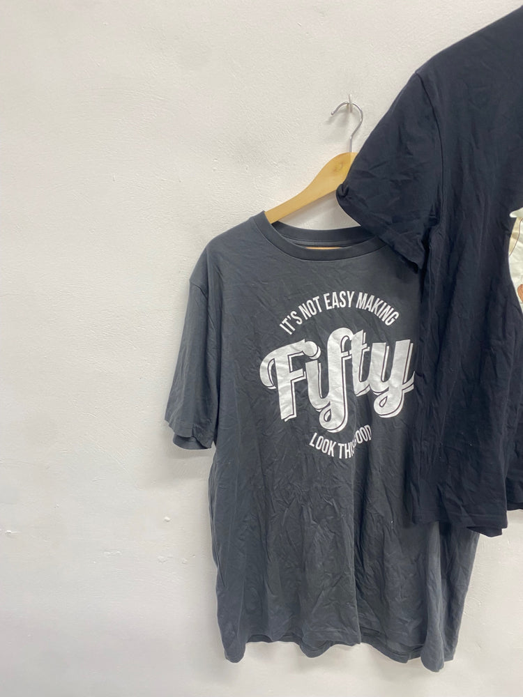 Fabulous Teemill duo T-Shirt UK XL Grey black Printed funny #3 JM478