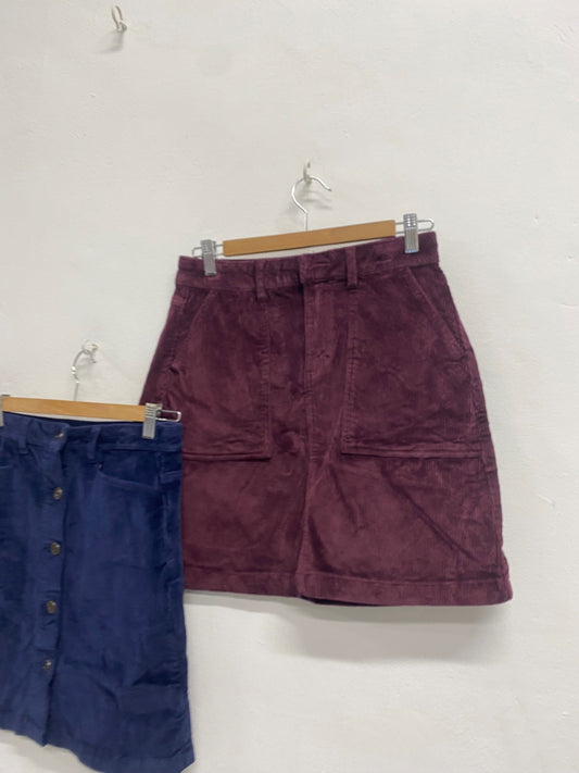 Fabulous duo TU Skirt UK 8 Blue burgundy core midi #2 JM478