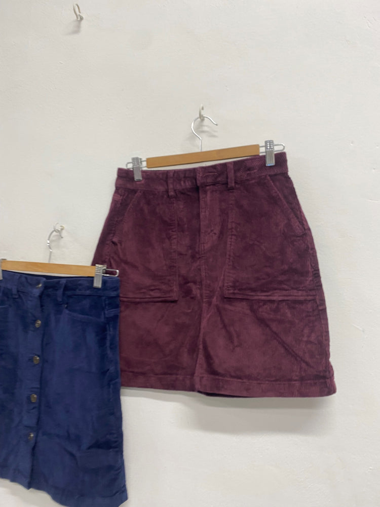 Fabulous duo TU Skirt UK 8 Blue burgundy core midi #2 JM478