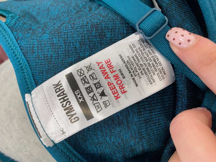 Fabulous Gym shark seamless Sports Bra UK XXS Dark green JM478