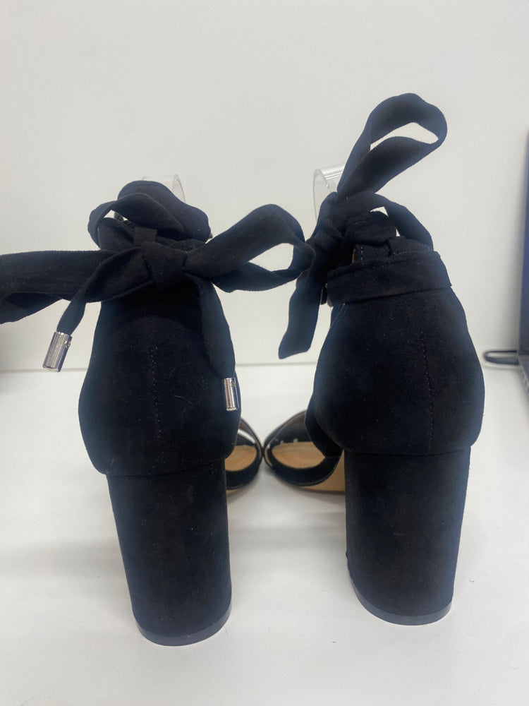 Fabulous Asos ankle strap peep toe Heels UK4.5 Black MS479