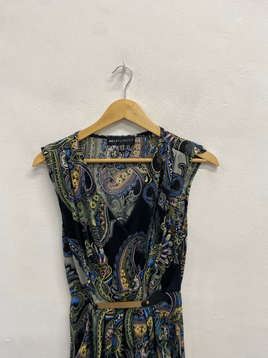 Fabulous Mela london Dress Uk 10 Multicolor paisley JM478