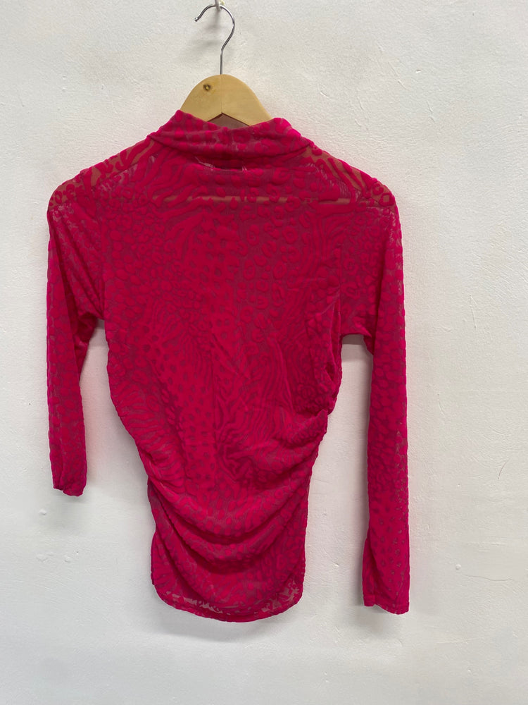 Fabulous WAREHOUSE Top UK S Pink leopard JM478