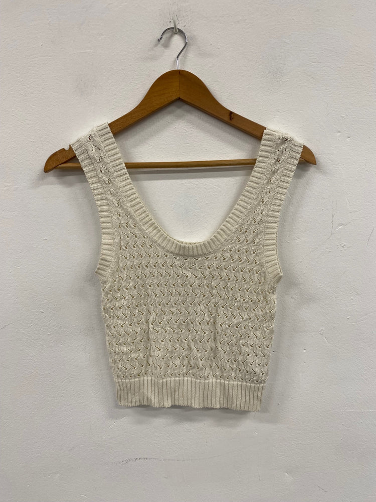 Fabulous Zara sleeves crochet knit Sweater UKS Cream JM478