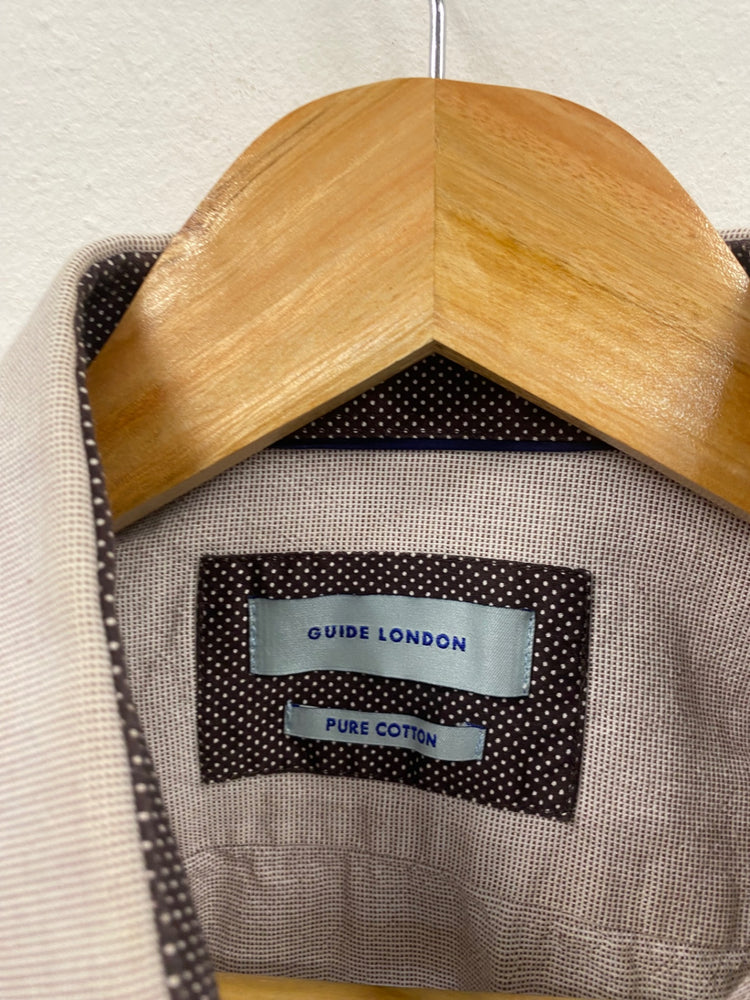 Fabulous Guide London smart casual Shirt UkM Beige & Brown MS479