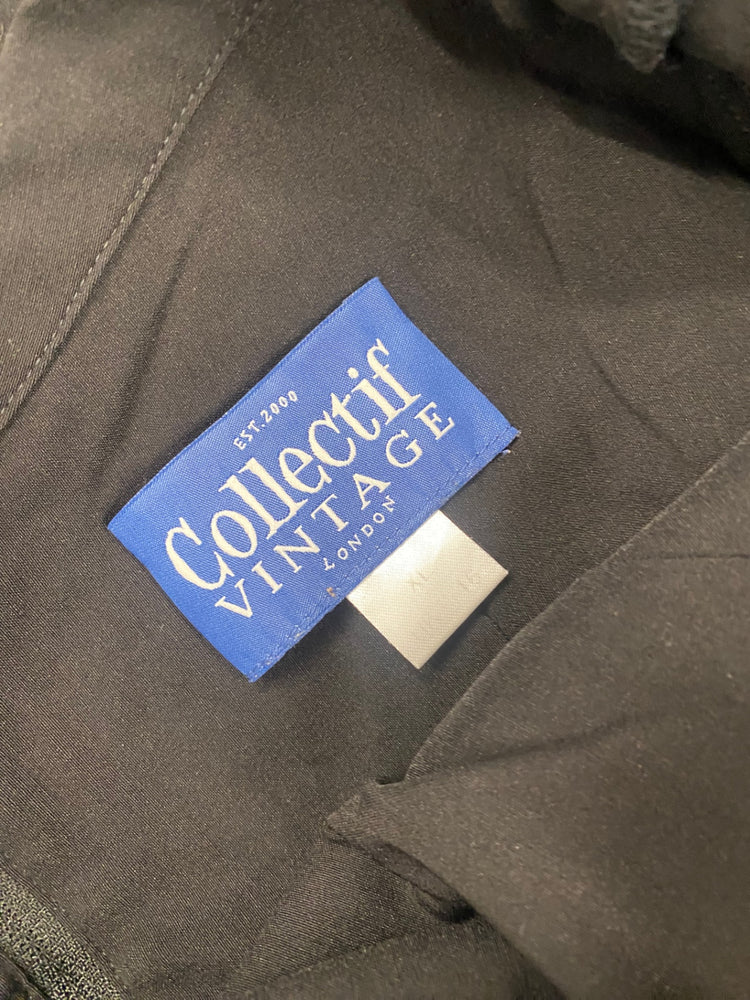 Fabulous Collectif Wednesday Wiggle rockabilly Dress Uk16 Black MS479