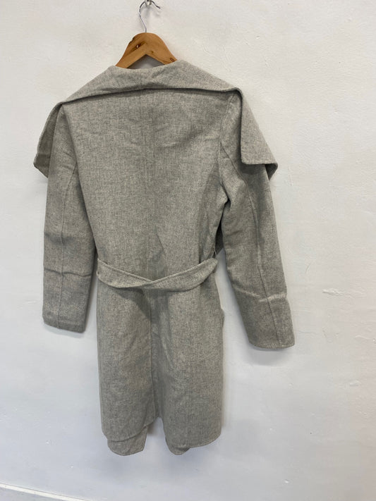 Fabulous Zara Woman Trench Coat wool blend UK M Grey KG480