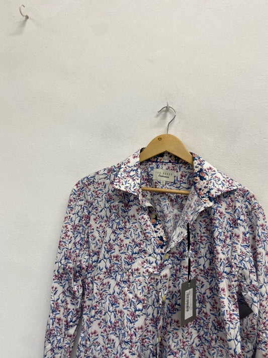 Fabulous Ted Baker Shirt UK 16 Pink blue floral jalapen KG480