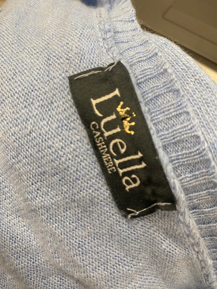 Fabulous Luella cashmere blend Sweater UK M oversized Light Blue star KG480